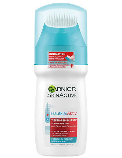 Garnier Hautklar Aktiv Tiefen-Rein Bürste Produktverpackung vorne